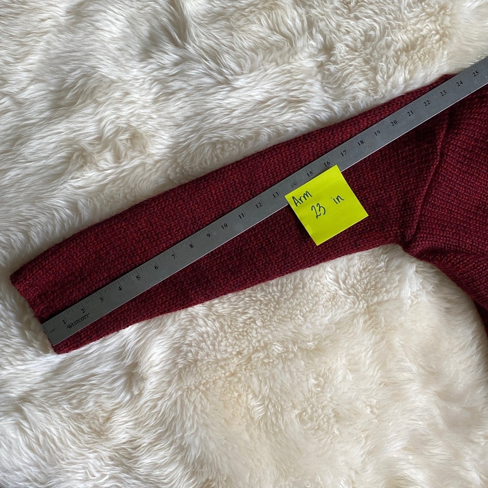 100% Alpaca Burgundy Drape Front Cardigan size L - Picture 4 of 6